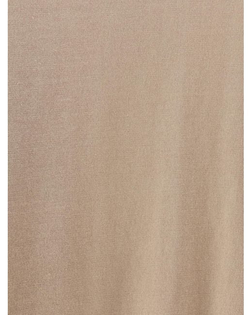 Brunello Cucinelli Natural Short-Sleeved Fine-Knitted Polo Shirt for men