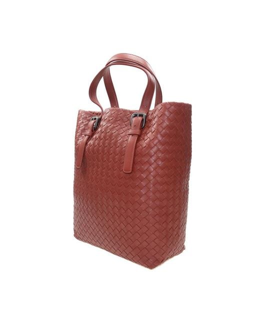 Bottega Veneta Red Logo Handbag