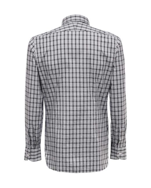 Tom Ford Blue Checkered Shirt for men