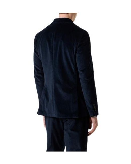 Lardini Blue Cotton Corduroy Blazer for men