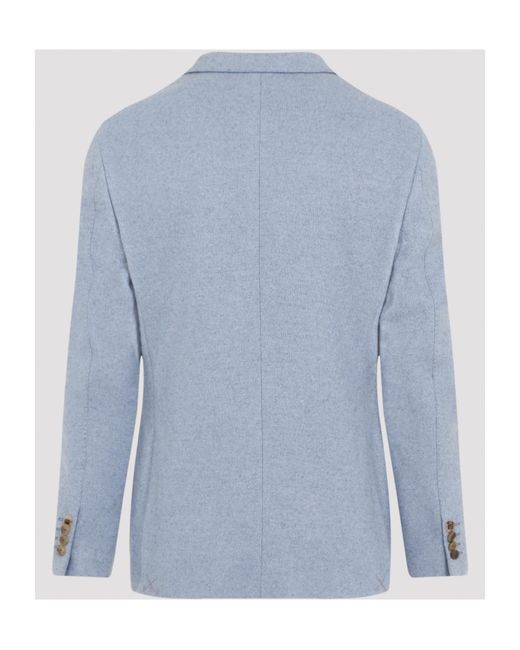 Etro Blue Logo Patch Single-Breasted Blazer for men