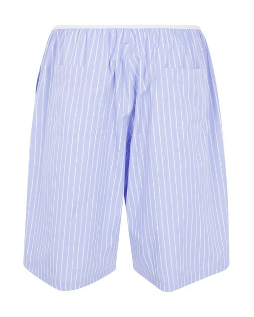 Frankie Shop Blue Striped Shorts