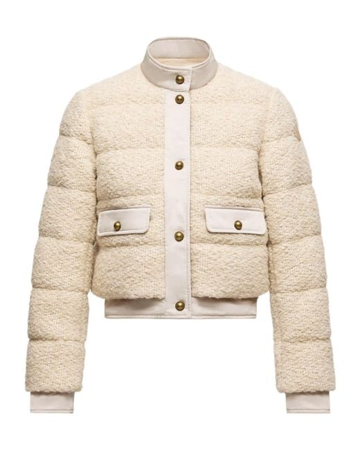 Moncler Natural Blandy Bouclé Short Down Jacket