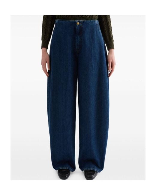 Jil Sander Blue Relaxed Lightweight Denim Trousers