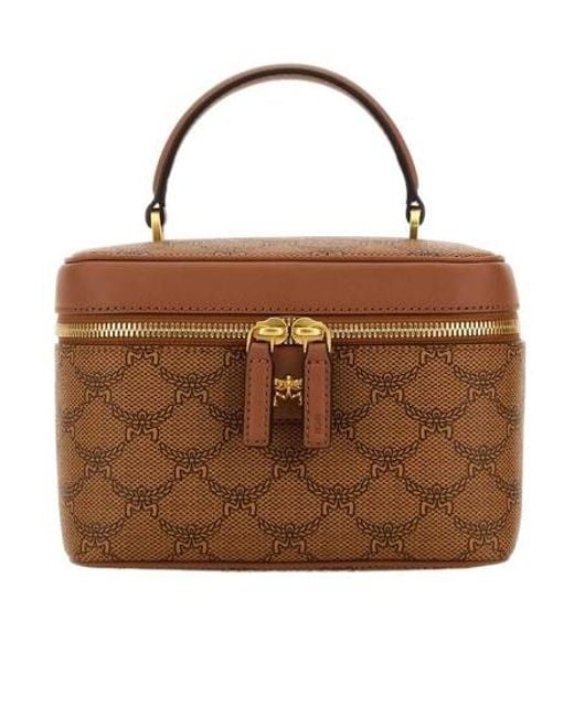 MCM Brown Himmel Vanity Zipped Small Crossbody Bag