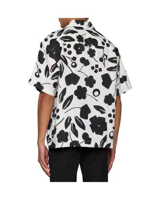 Jacquemus White Graphic Print Short-Sleeved Shirt for men