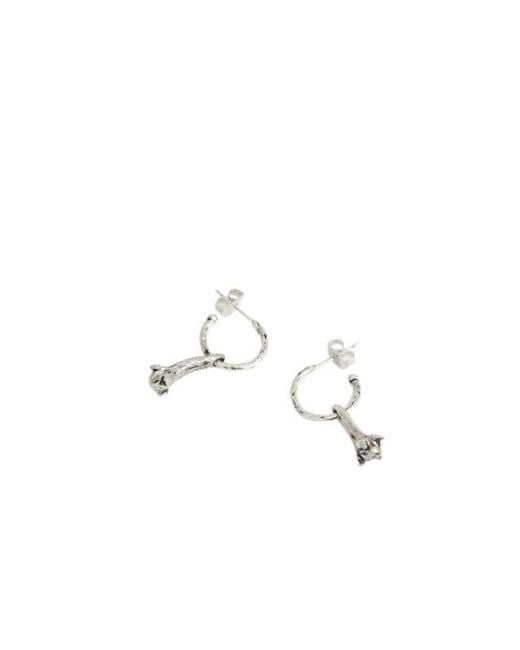 Lemaire White Drop Hoop Earrings