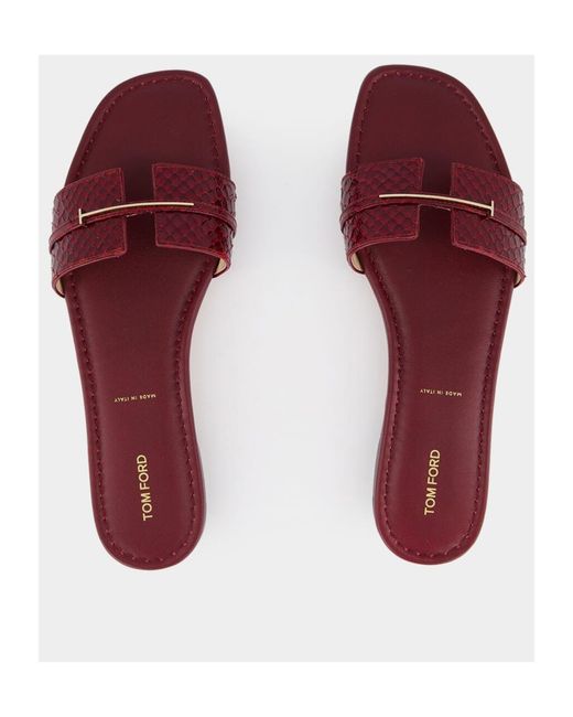 Tom Ford Purple Textured-Strap Buckle Flat