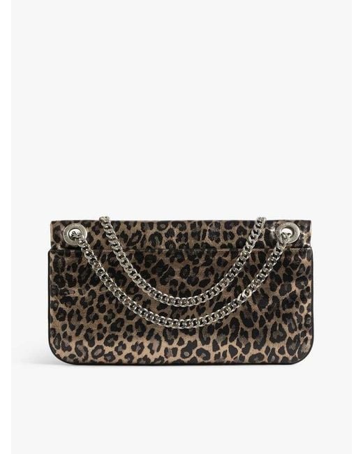 Zadig & Voltaire Black Leopard-Printed Shoulder Bag