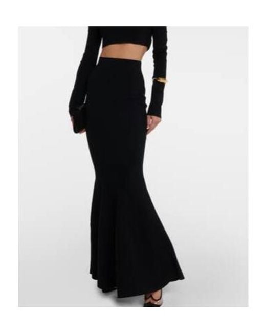 Nina Ricci Black High-Rise Wool-Blend Maxi Skirt