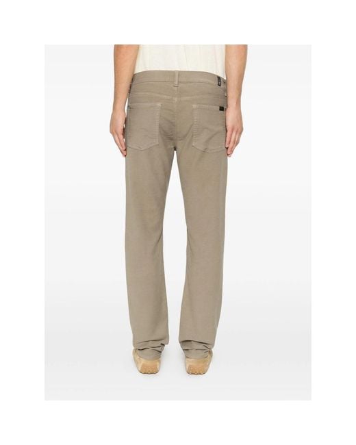 7 For All Mankind Natural Rawhide Logo-Patch Jeans for men