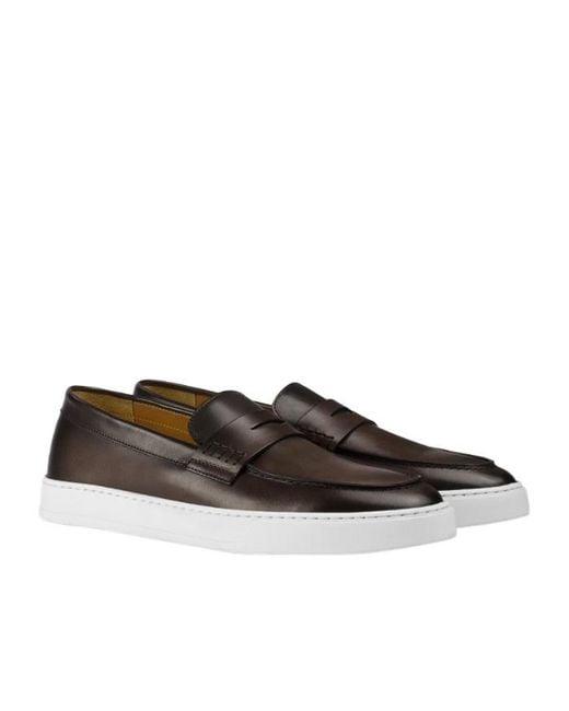 Doucal's Black Smooth Penny Loafers for men