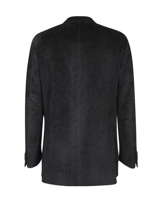 Lardini Black Brooch-Detail Single-Breasted Jacket for men