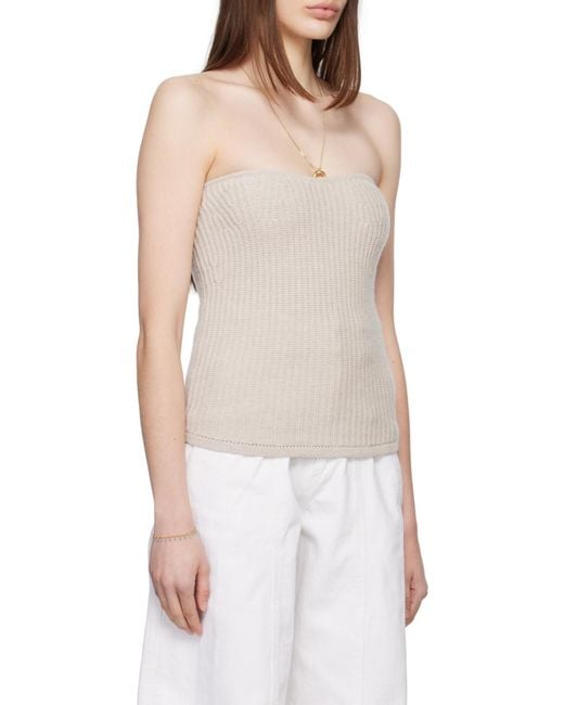 Isabel Marant Natural Blaze Strapless Bustier Knitted Top