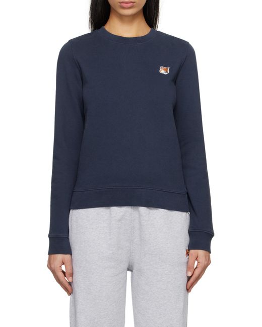 Maison Kitsuné Blue Maison Kitsuné Fox Head Patch Crewneck Sweatshirt