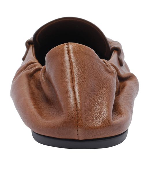 Miu Miu Brown Round Head Loafer Shoes