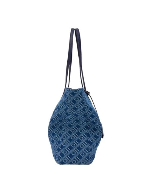 Ferragamo Blue Ferragamo Monogram Tote Bag (L)