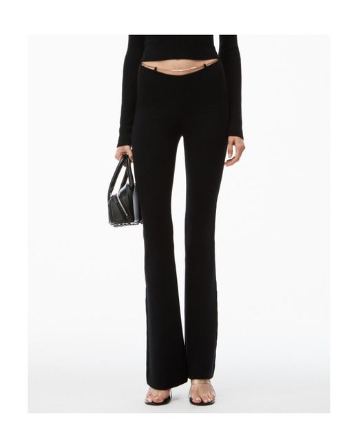 Alexander Wang Black Ribbed Bootcut Pants