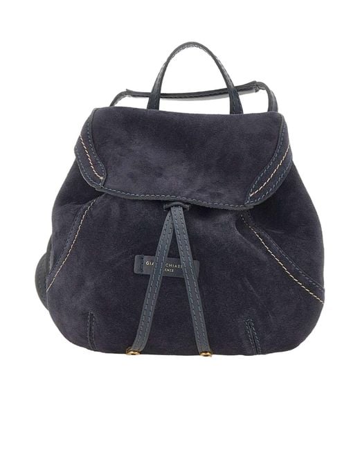 Gianni Chiarini Blue Small Violette Suede Backpack