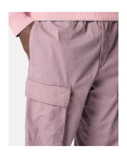 Stone Island Purple Logo Patch Loose Cargo Pants for men