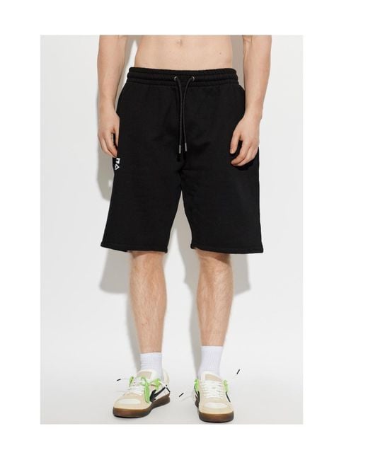 Off-White c/o Virgil Abloh Black Drawstring Elastic-Waist Shorts for men