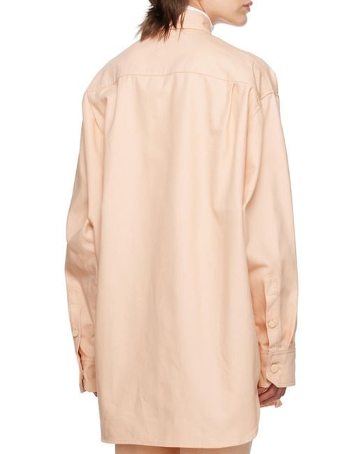 Raf Simons Pink Logo-Patch Oversized Shirt
