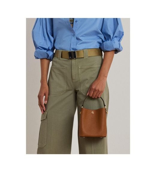 Ralph Lauren Brown Leather Mini Bucket Handbag