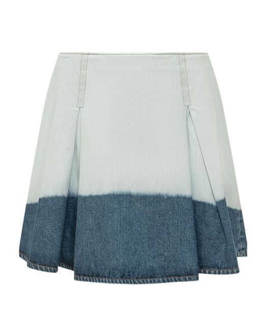 Marni Blue Dip-Dye Pleated Skirt