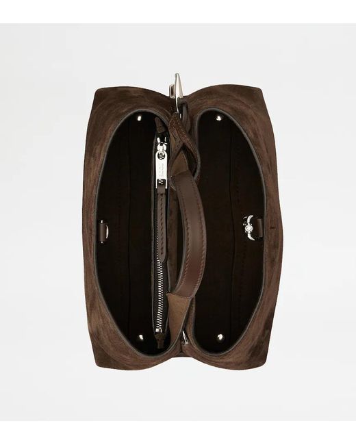 Tod's Brown Suede Top-Handle Tote Bag