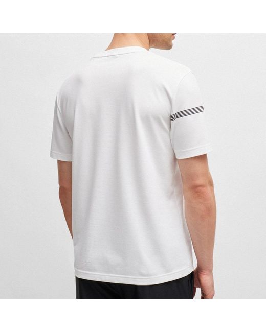 Boss White Boss Logo Printed Crewneck T-Shirt for men