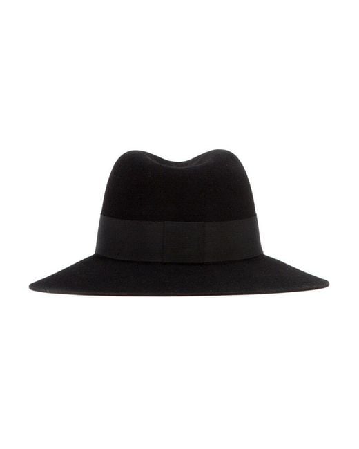 Maison Michel Black Henrietta Fedora Hat