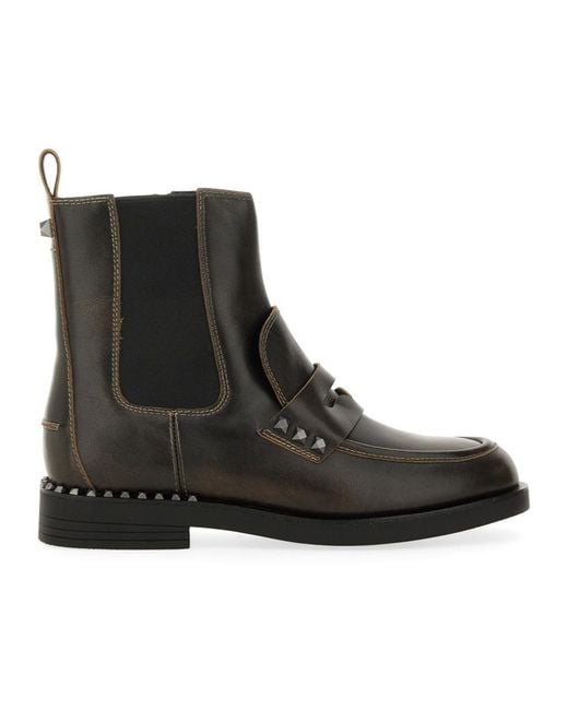 Ash Black Rivet Chelsea Boots