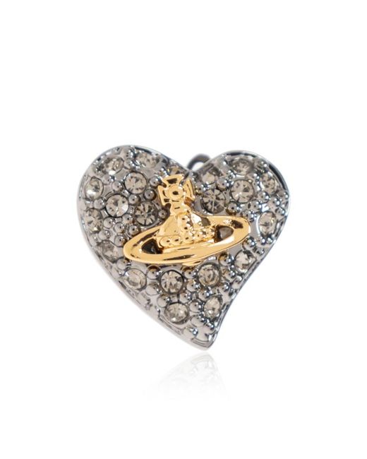 Vivienne Westwood Metallic Heart Stud Earrings