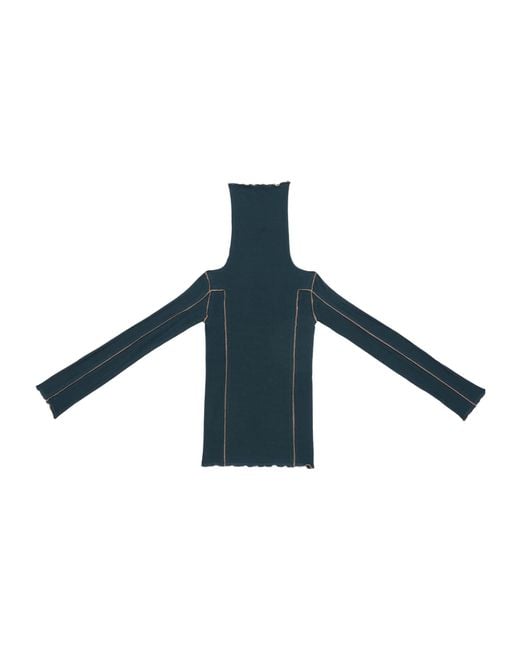 Baserange Blue Long-Sleeved Turtleneck Sweater