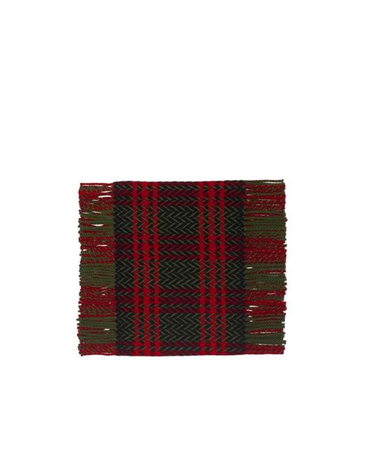 Burberry Red Check-Print Wool Scarf for men