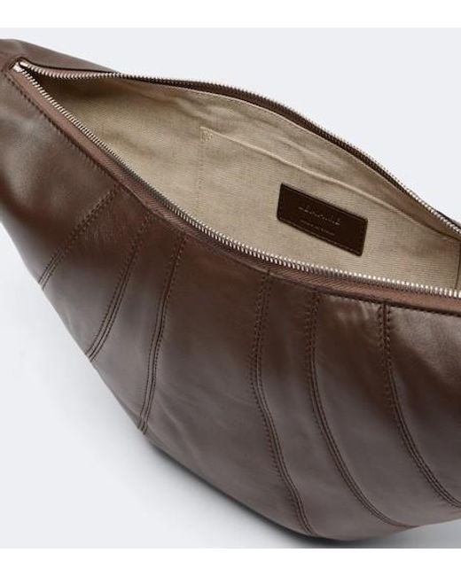 Lemaire Brown Croissant Medium Leather Shoulder Bag