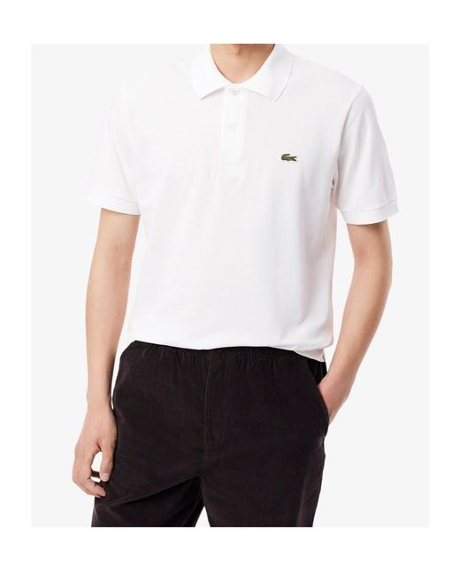 Lacoste White Classic Fit L.12.12 Light Piqué Polo Shirt for men