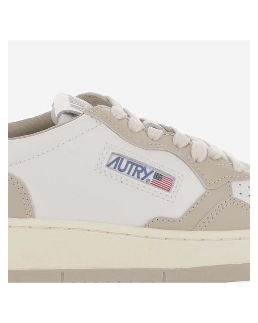 Autry White Medalist Lace-Up Sneakers