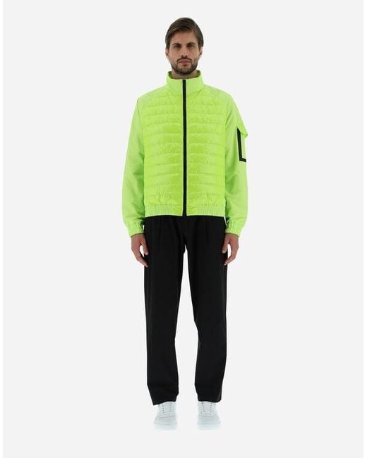 Herno Green Quilted Zip-Up Down Jacket for men