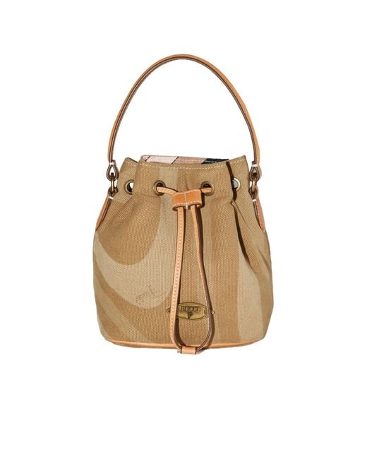 Emilio Pucci Natural Yummy Drawstring Bucket Bag