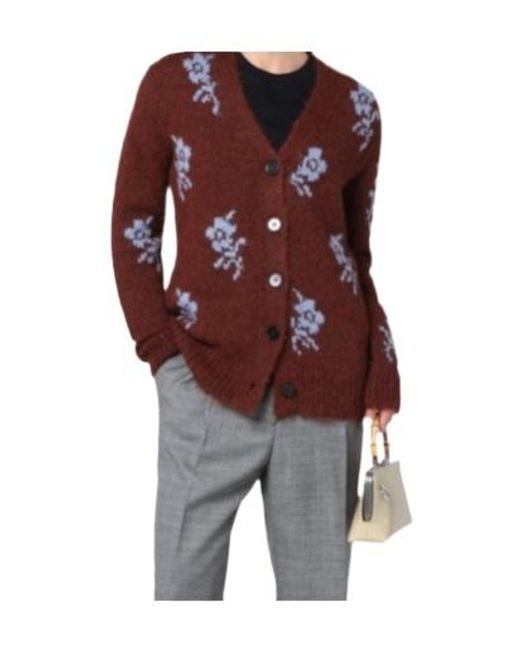 Jil Sander Red Long-Sleeved Cardigan