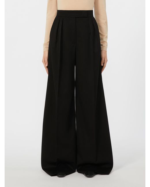 Max Mara Black Flared Camel Trousers