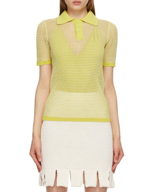 Bottega Veneta Yellow Knit Polo Shirt