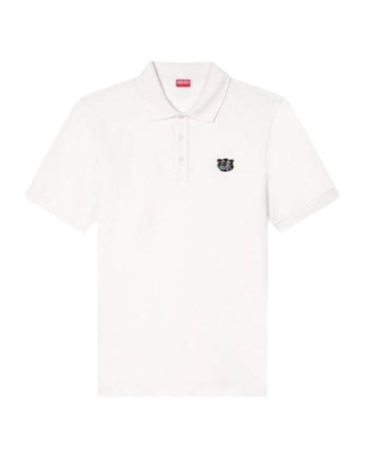KENZO White Wild Tiger Slim Polo Shirt for men