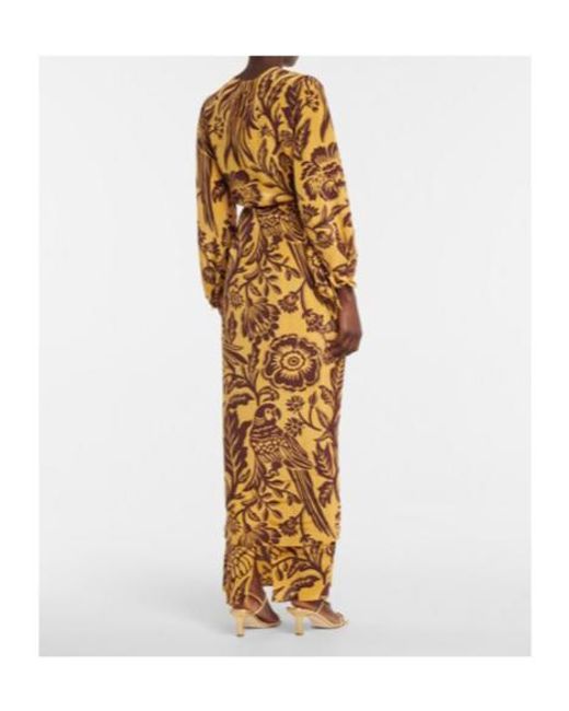 Johanna Ortiz Metallic Traditional Landscape Floral Maxi Dress