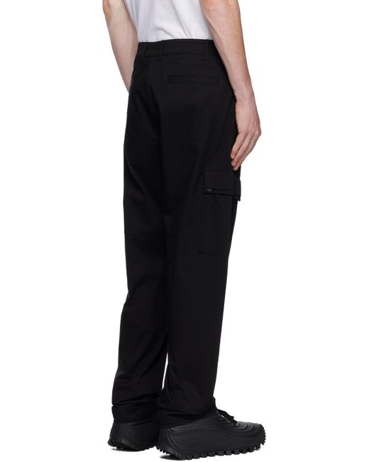 Moncler Black Stretch Gabardine Cargo Trousers for men