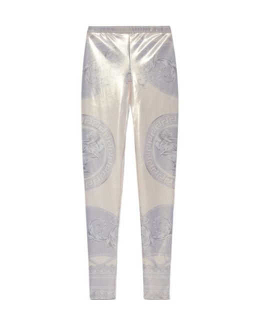 Versace White La Coupe Des Dieux Printed Leggings