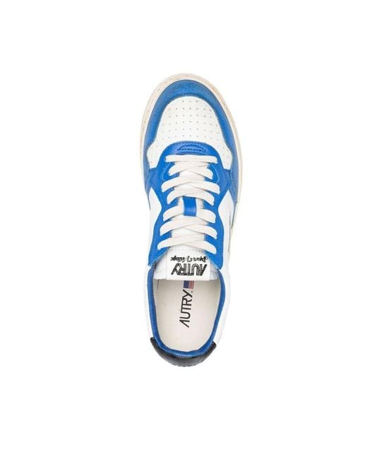 Autry Blue Medalist Super Vintage Low-Top Sneakers for men