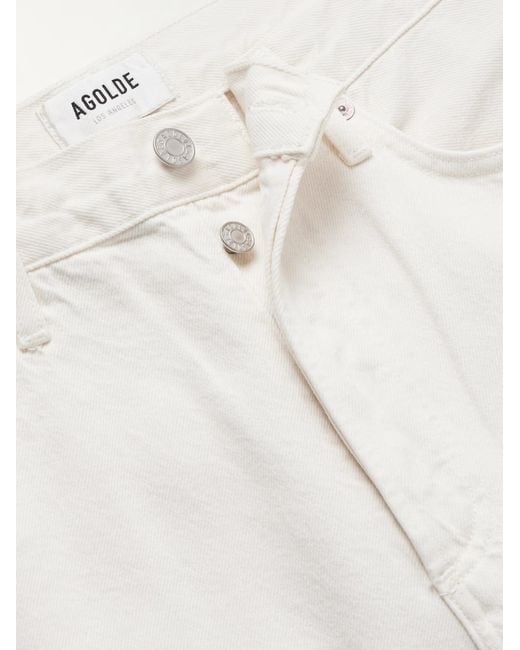 Agolde White Mid-Rise Straight-Leg Denim Trousers