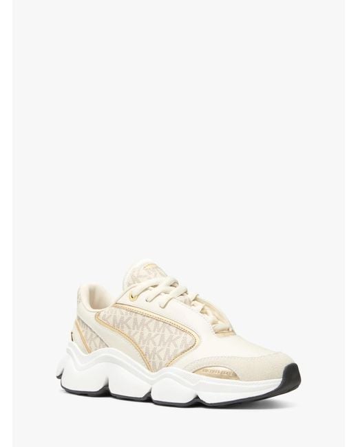 MICHAEL Michael Kors White Logo Printed Lace-Up Sneakers